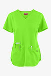 Zavate Ava Therese Women's 3-Pocket STRETCH Rib-Knit Side Mock Wrap Scrub Top