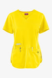 Zavate Ava Therese Women's 3-Pocket STRETCH Rib-Knit Side Mock Wrap Scrub Top