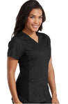 Med Couture Touch Women's 3-Pocket V-Neck Shirt-Tail STRETCH Scrub Top